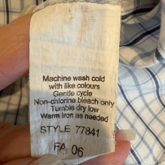 J. Crew Button Down Shirt Blue White Windowpane Plaid Preppy Size Medium - Picture 6 of 10